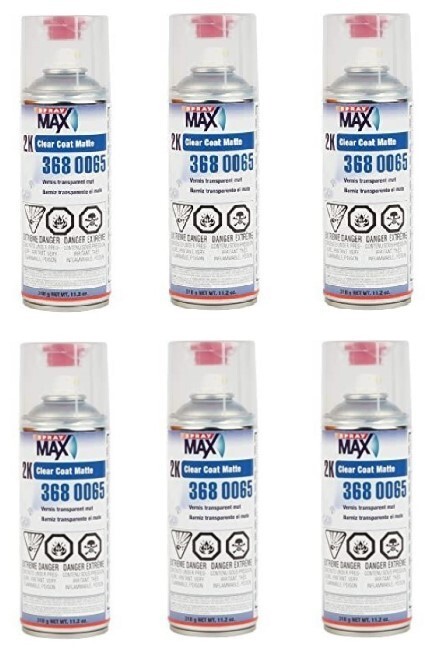 SprayMax 3680065 2K Matte Clear Coat USC Aerosol Spray Clearcoat (6 Pack)