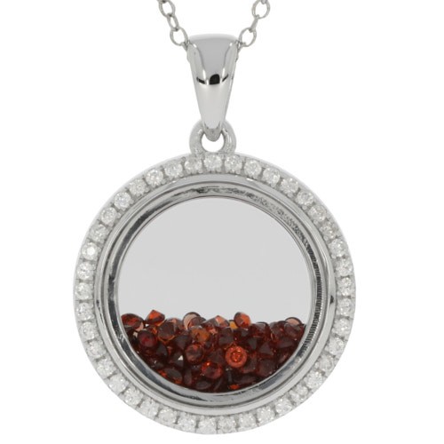 Sterling Silver Semi Mount Pendant Setting Gemstone Shaker Locket Pendant