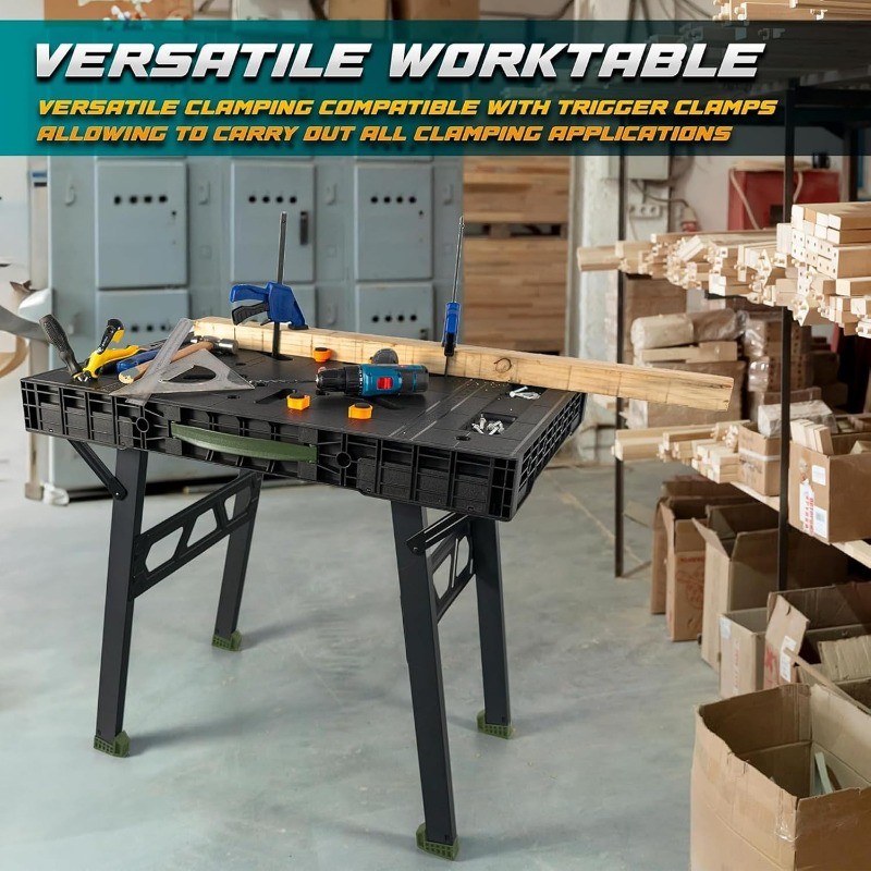 Work Bench,Easy Step Protable Work Table,34" W x 25" D x 31" H Lightweight