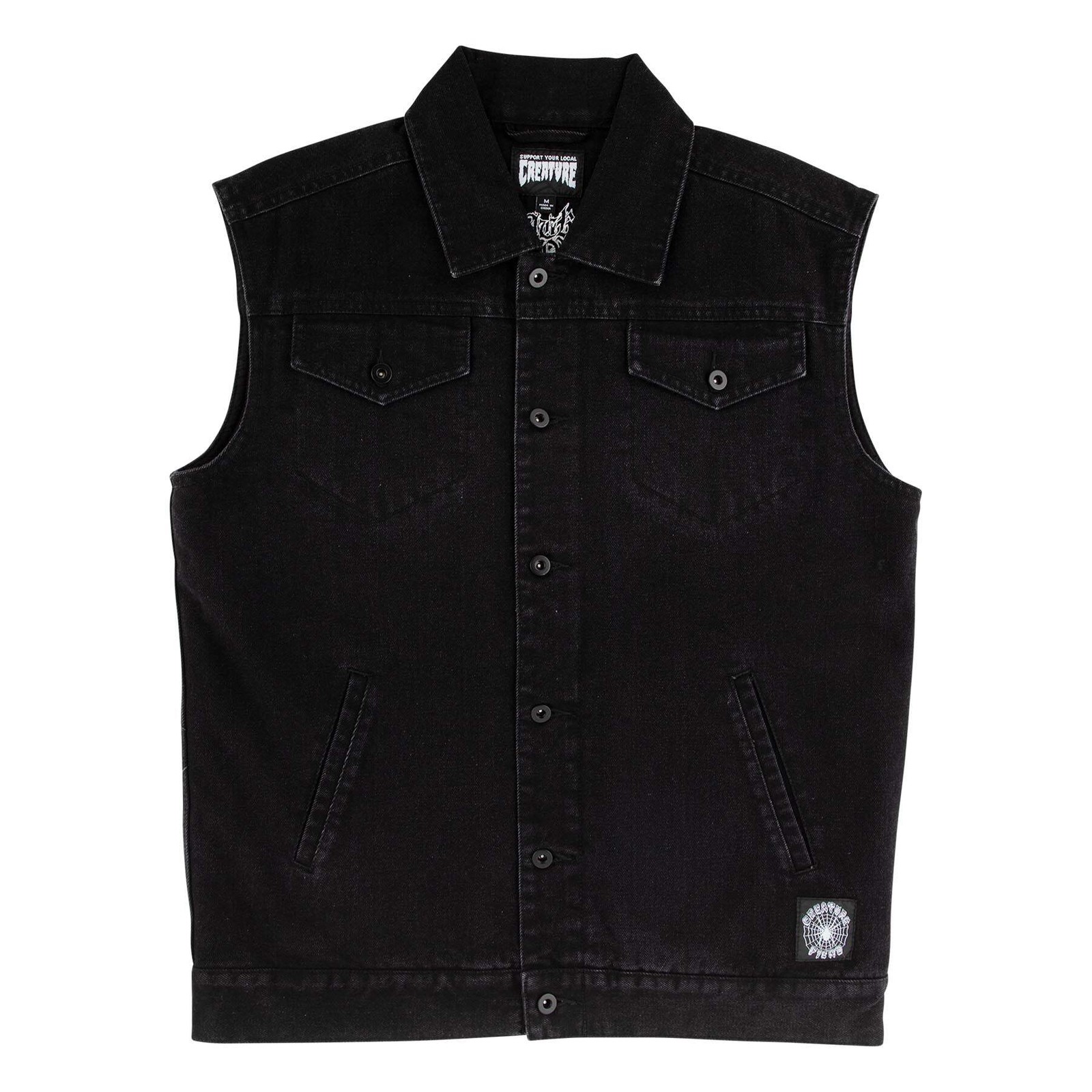 Creature Resurrection Mens Denim Vest - Black