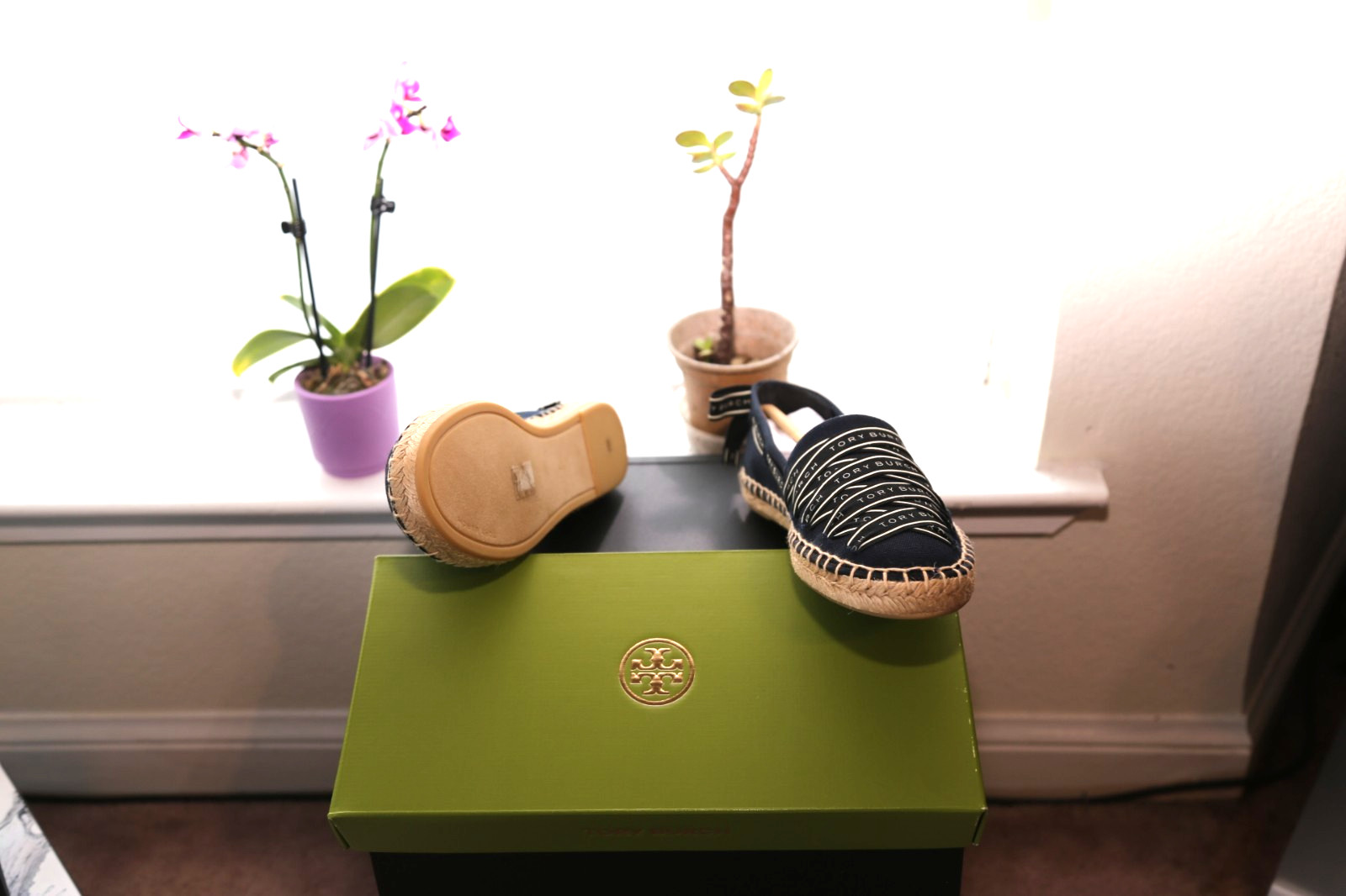 Authentic Tory Burch Ribbon Espadrille Olona It Canvas 7 Perfect Navy