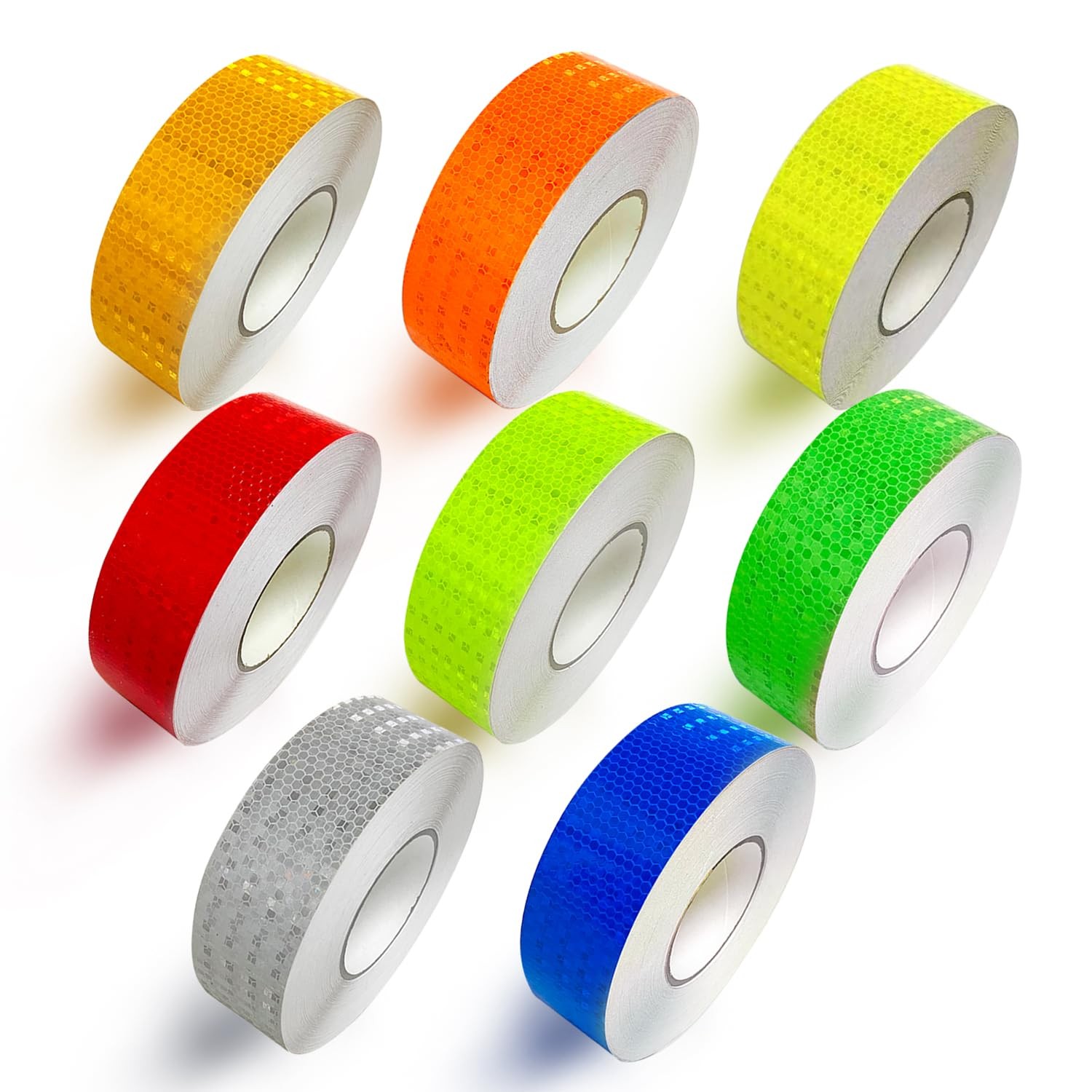 WENFUMUSIC 8 Rolls of 8 Colors High-Visibility 1 inch x 80 feet, Eight