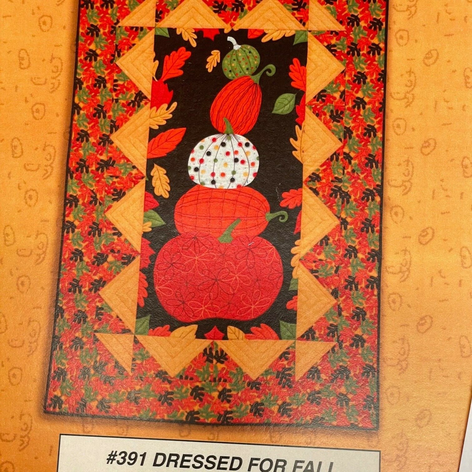 Quilt Size 40"x60" pattern Dressed for Fall Pieces from My Heart 40"X52" MODA