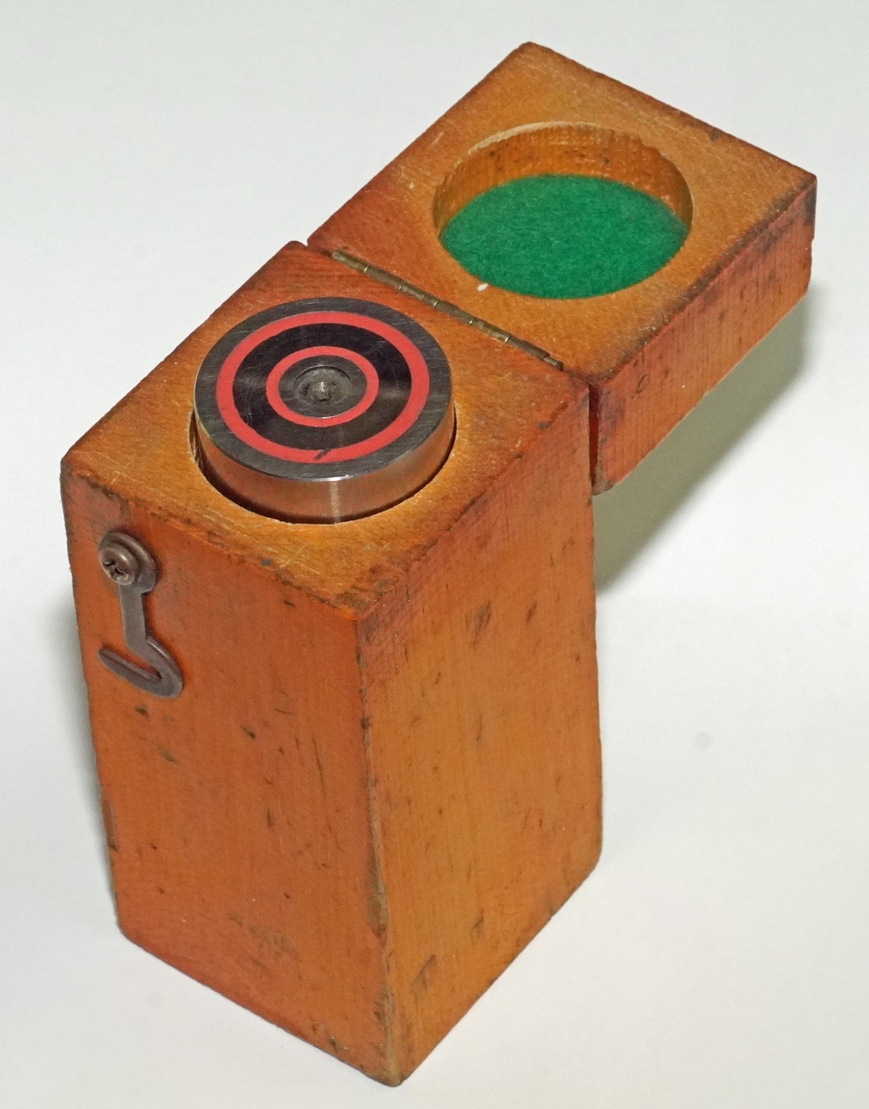 Vintage AA Gage Co Magnetic Cylinder Square 4-1/4" Pocket Size w/ Original Case