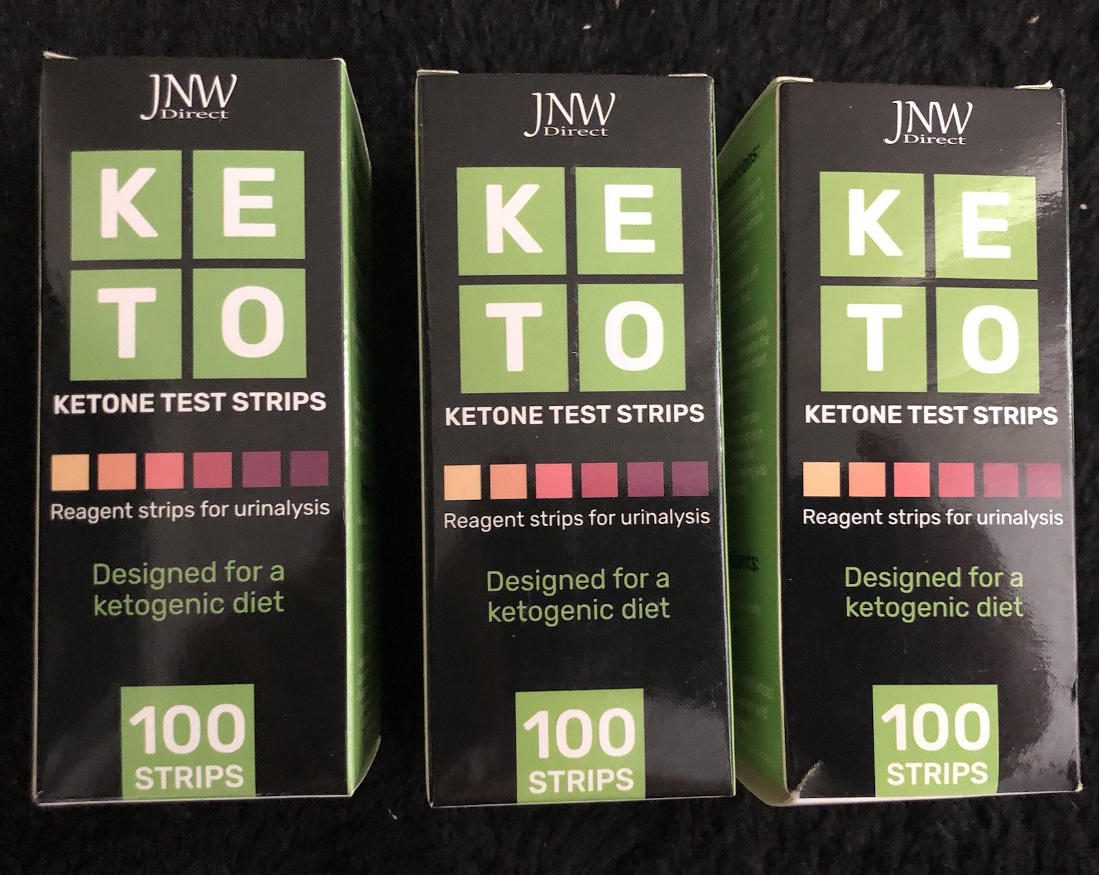 Lot of 3, Ketone Test Strips Ketosis Diet Health Urinalysis JNW Direct