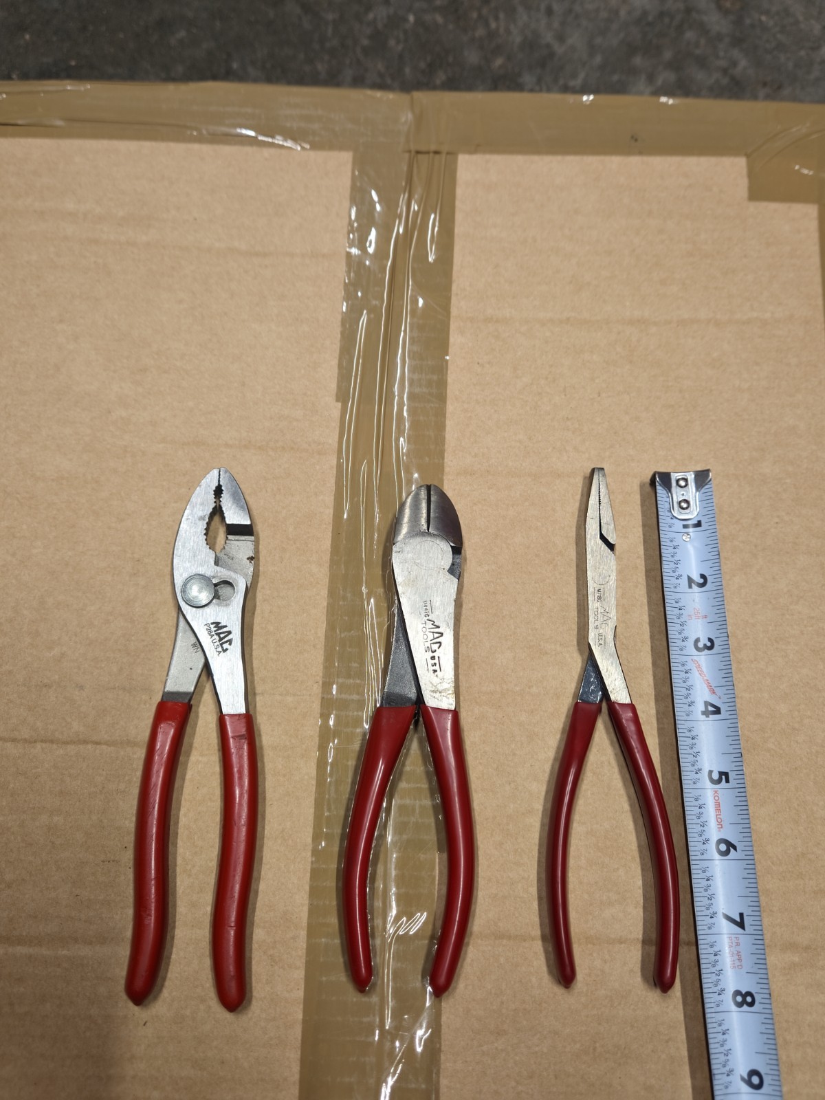 Lot of 3 MAC Tools USA Pliers Needle Nose Side Cutters Duck M718G M447G P28A
