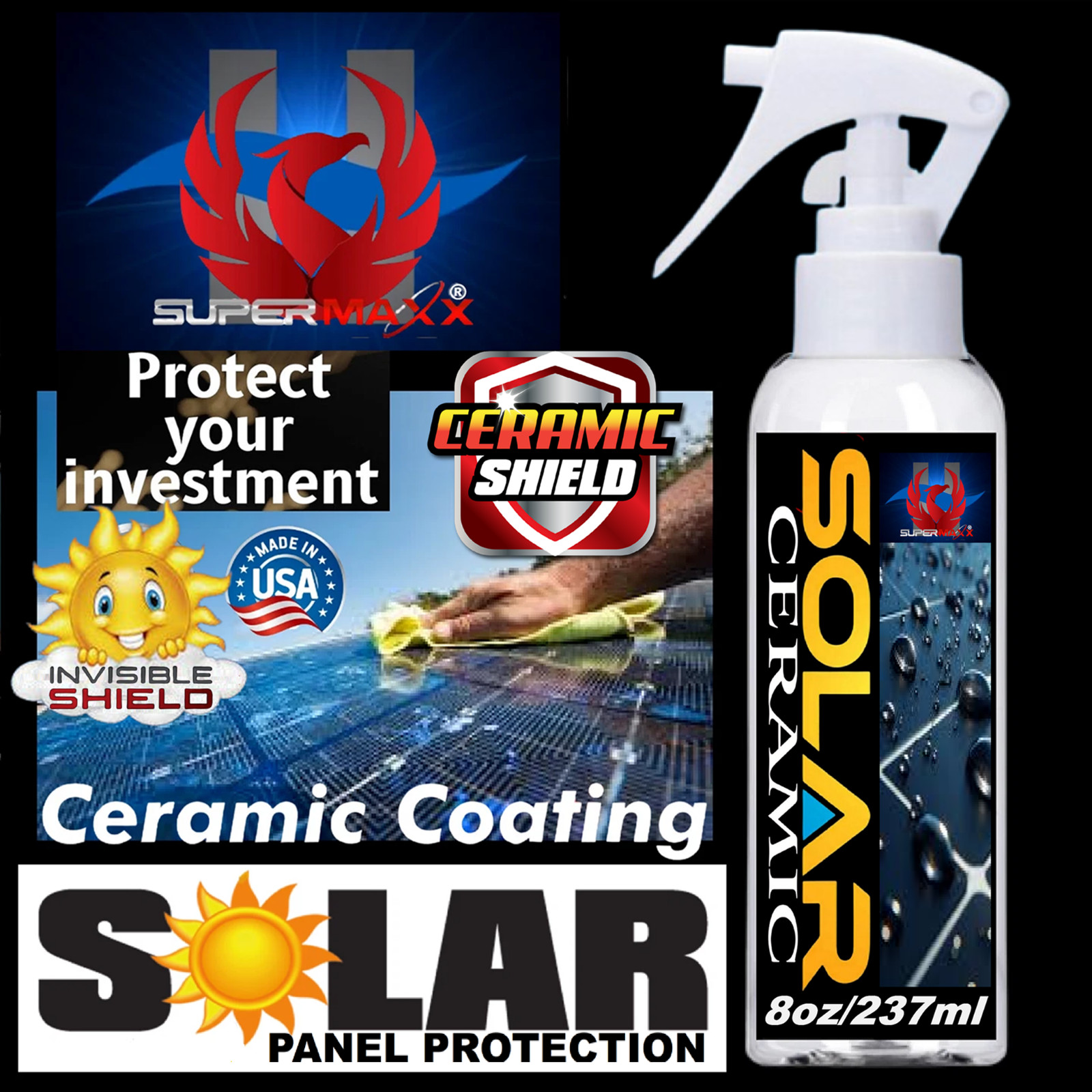 SOLAR PANEL COATING CERAMIC CLEAR COATING SPRAY ADVANCED SOLAR PANEL PROTECTION