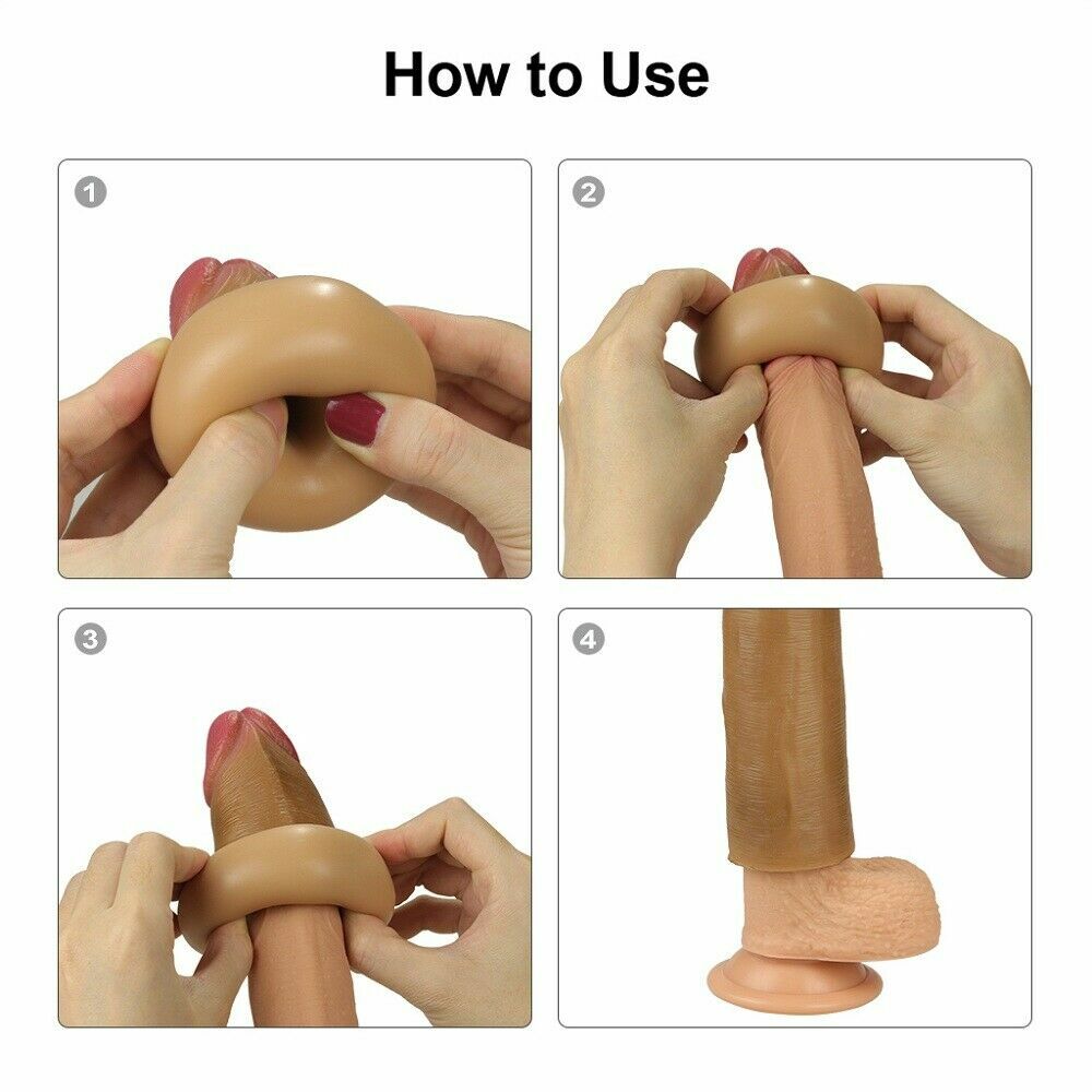 Penis Extender Sleeve Reusable Condom Soft Silicone adds Length & Girth to Penis