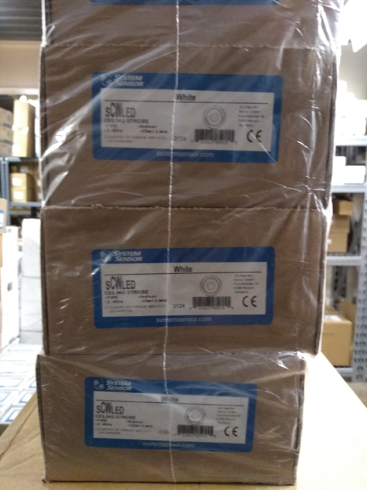 System Sensor #SCWLED, Strobe Only, 12/24 VDC, LED, White, Ceiling Mount