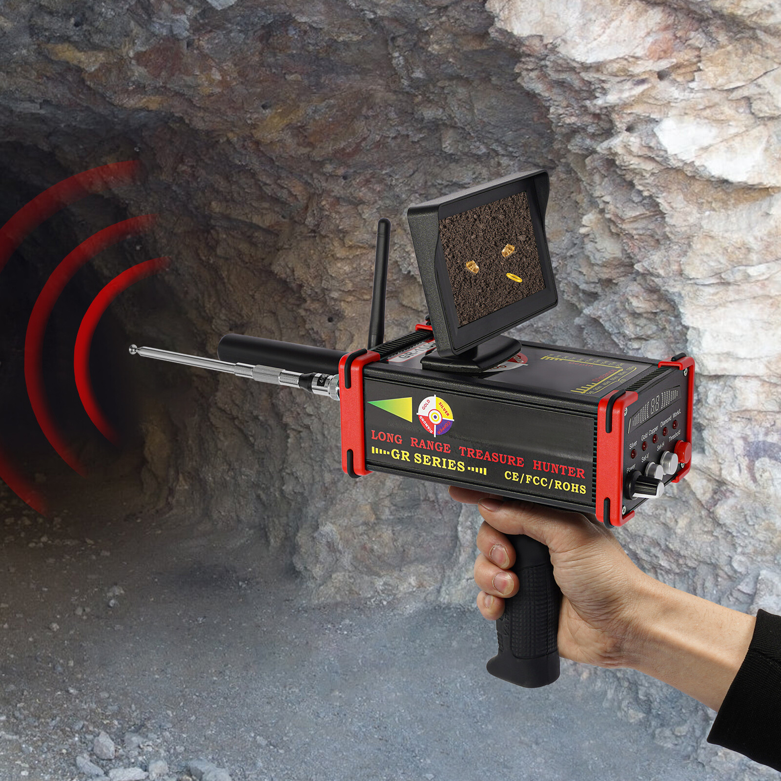 Long Range Gold Metal Detector Treasure Hunter Gold Finder Handheld 1000M+Screen