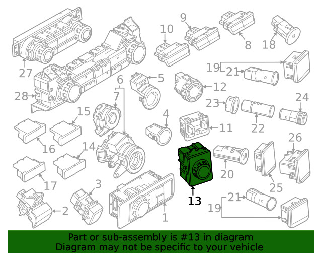 Genuine Ford Switch Assembly Control RL3Z-14B596-BA
