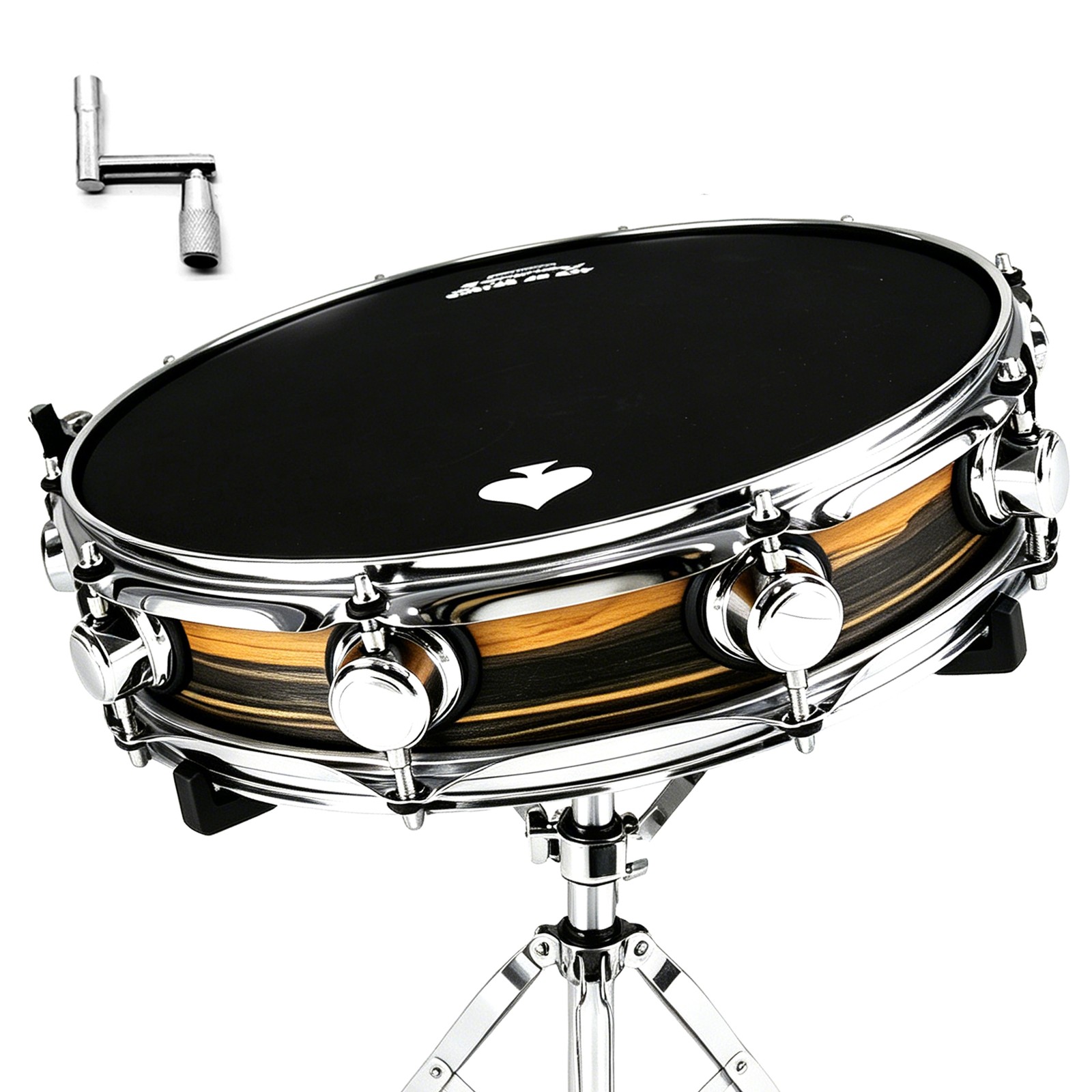 14 Inch Wood Snare Drum 10 Lug Alloy Wires Crisp Punchy Sound Drum Key