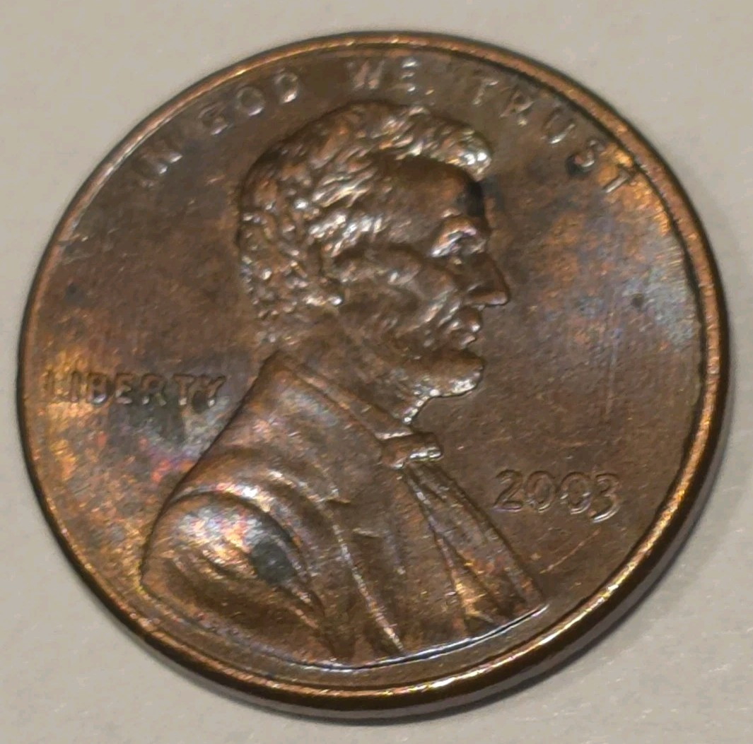 2003 Lincoln Memorial Cent Coin Toning