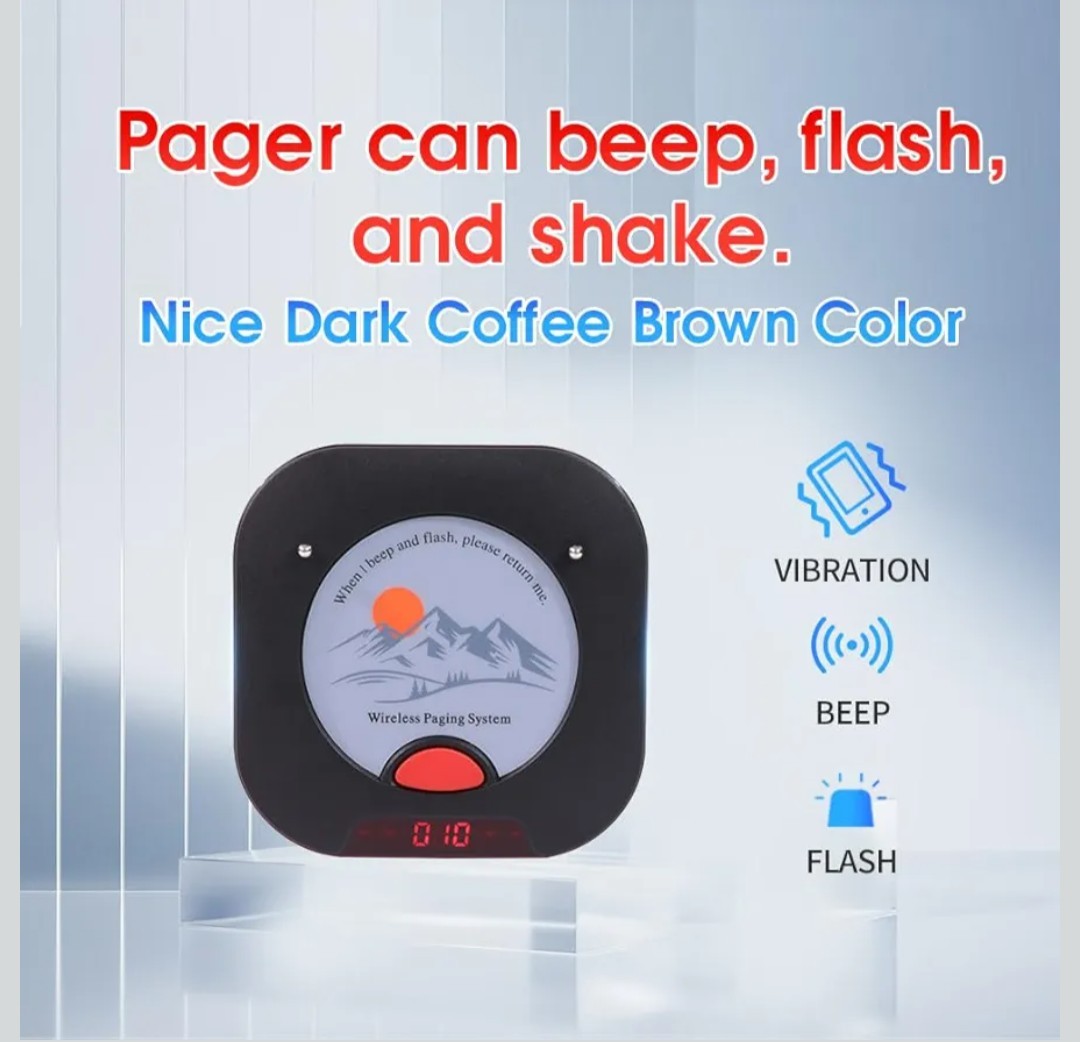 AGJ Restaurant Pager System Touch Keyboard Wireless Calling System 20 Pagers Bee