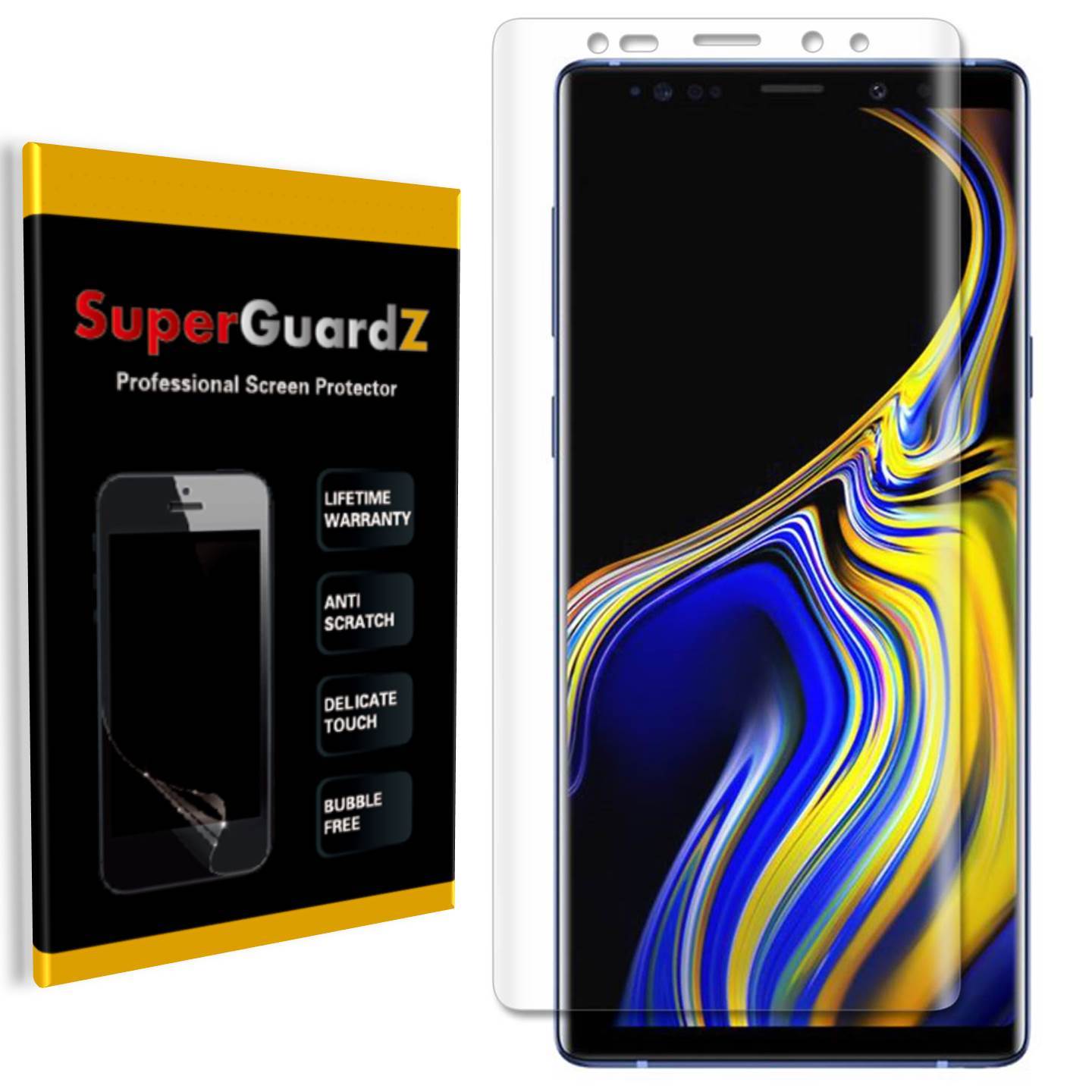 2X Samsung Galaxy Note 9 SuperGuardZ® 3D Curved FULL COVER Screen Protector Film