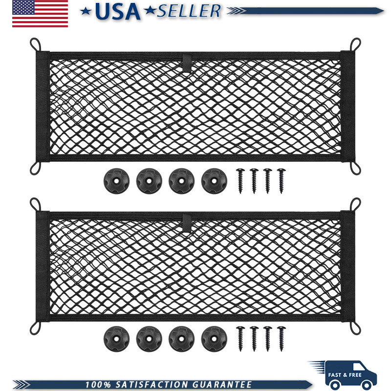Universal Elastic Stretchable Cargo Storage Net 25x75cm/9.8x29.5in 8PCS Screws B