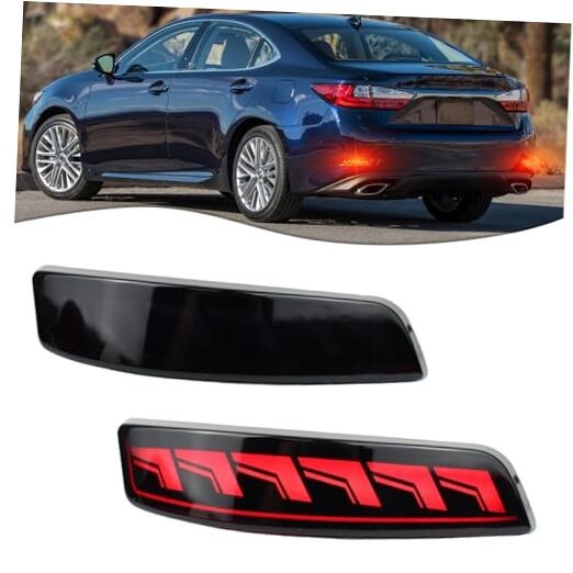 Full LED Rear Bumper Reflectors Fog Brake Tail Light Lamps Feature Kit Smoked