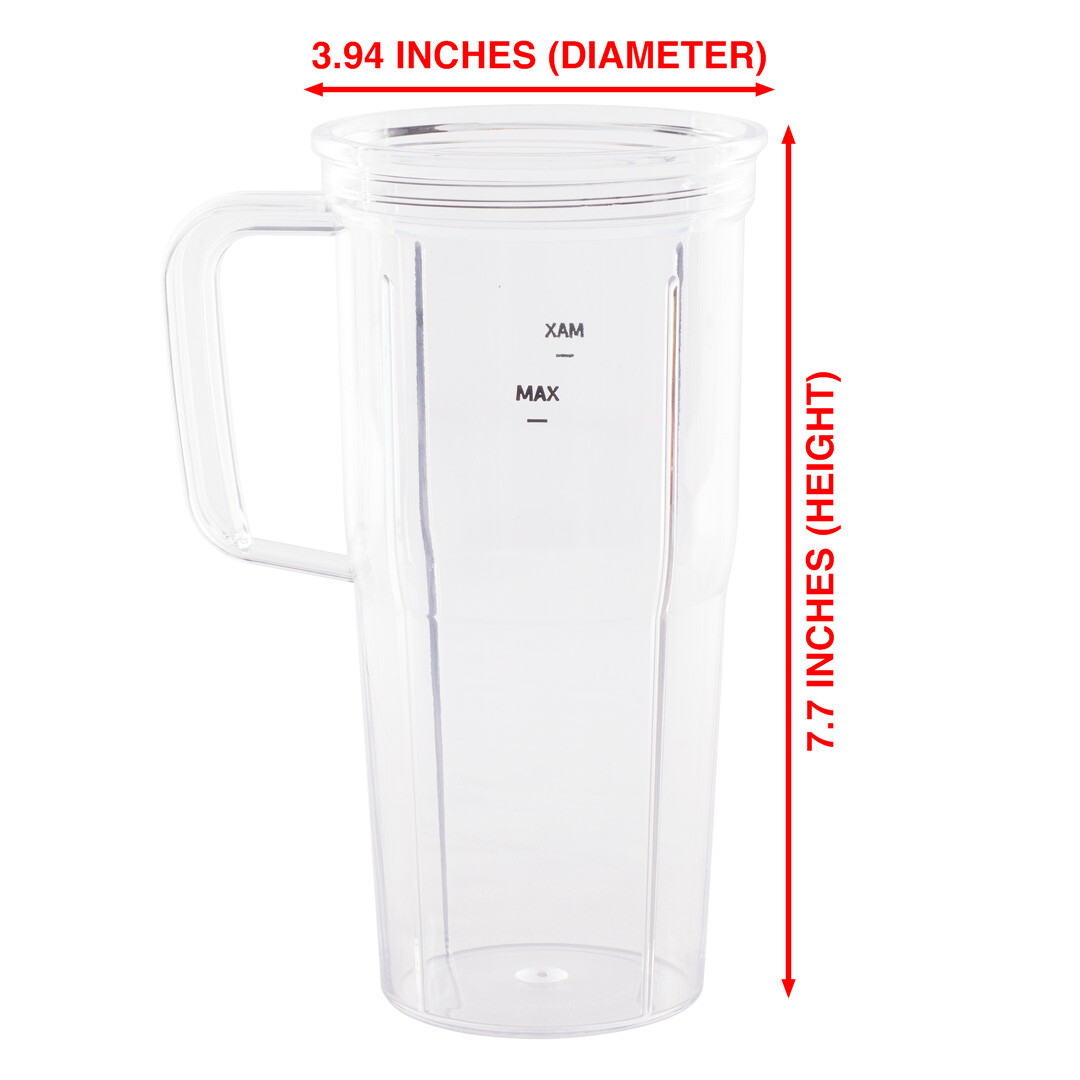 2 Pack 24 oz Handled Cup and Lid for NutriBullet Pro 1000, Combo and Select