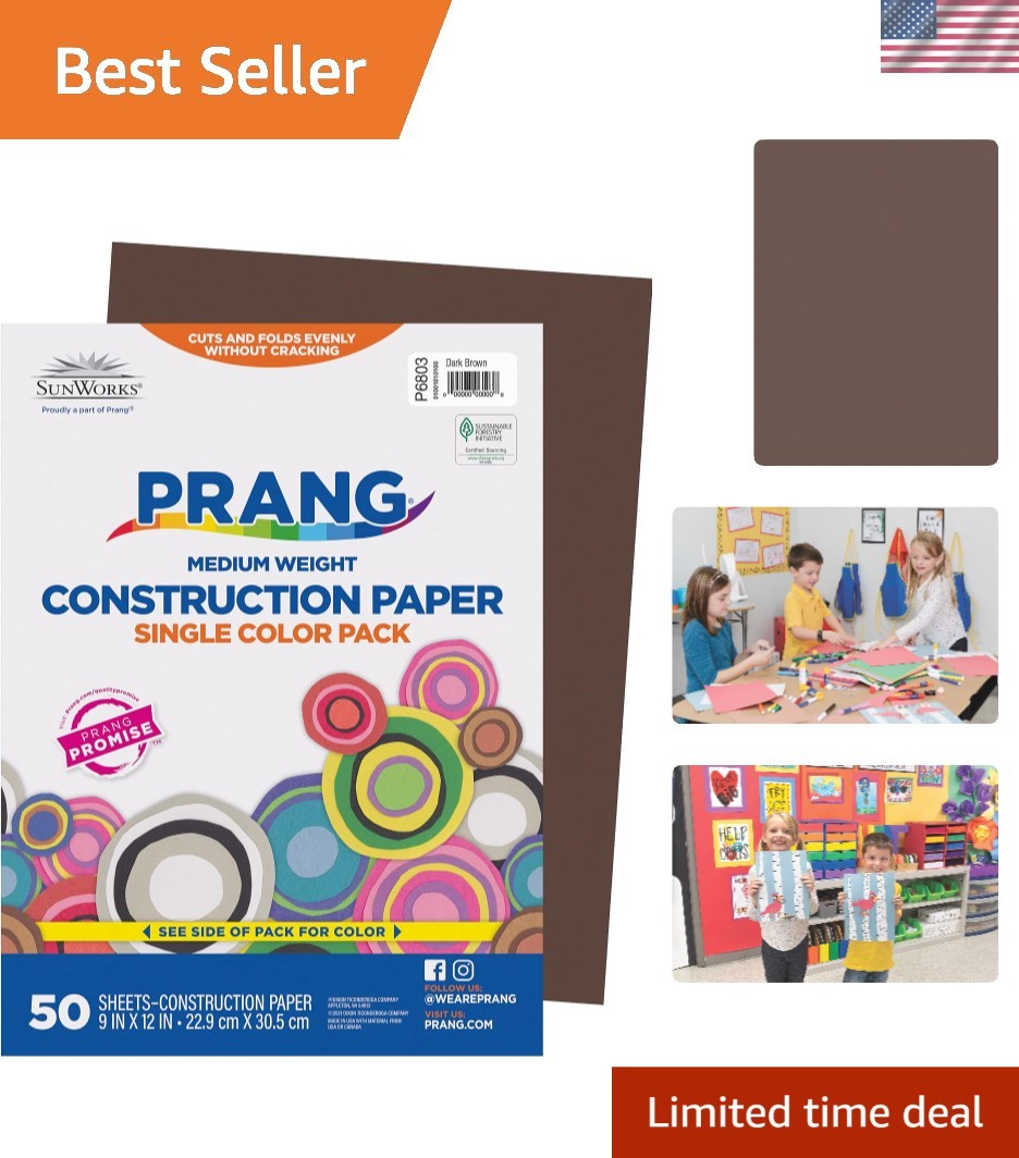 Smooth Dark Brown Construction Paper, 50 Sheets - Ideal for Drawing & Doodling