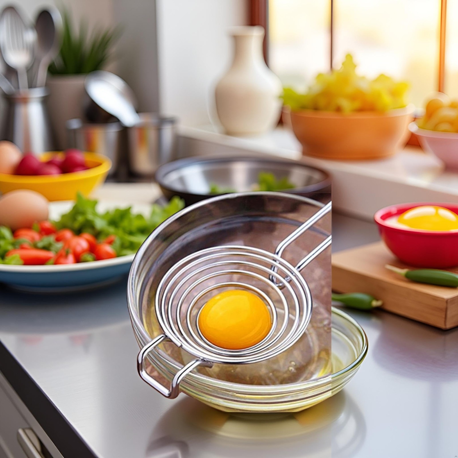 Silver Egg Separator, Yolk White Separator Tool, Food Grade Standard,