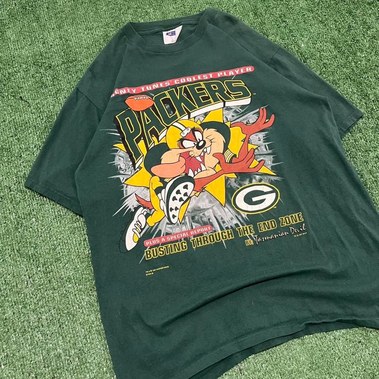 Vintage 1997 Green Bay Packers Looney Tunes Taz shirt VK14188