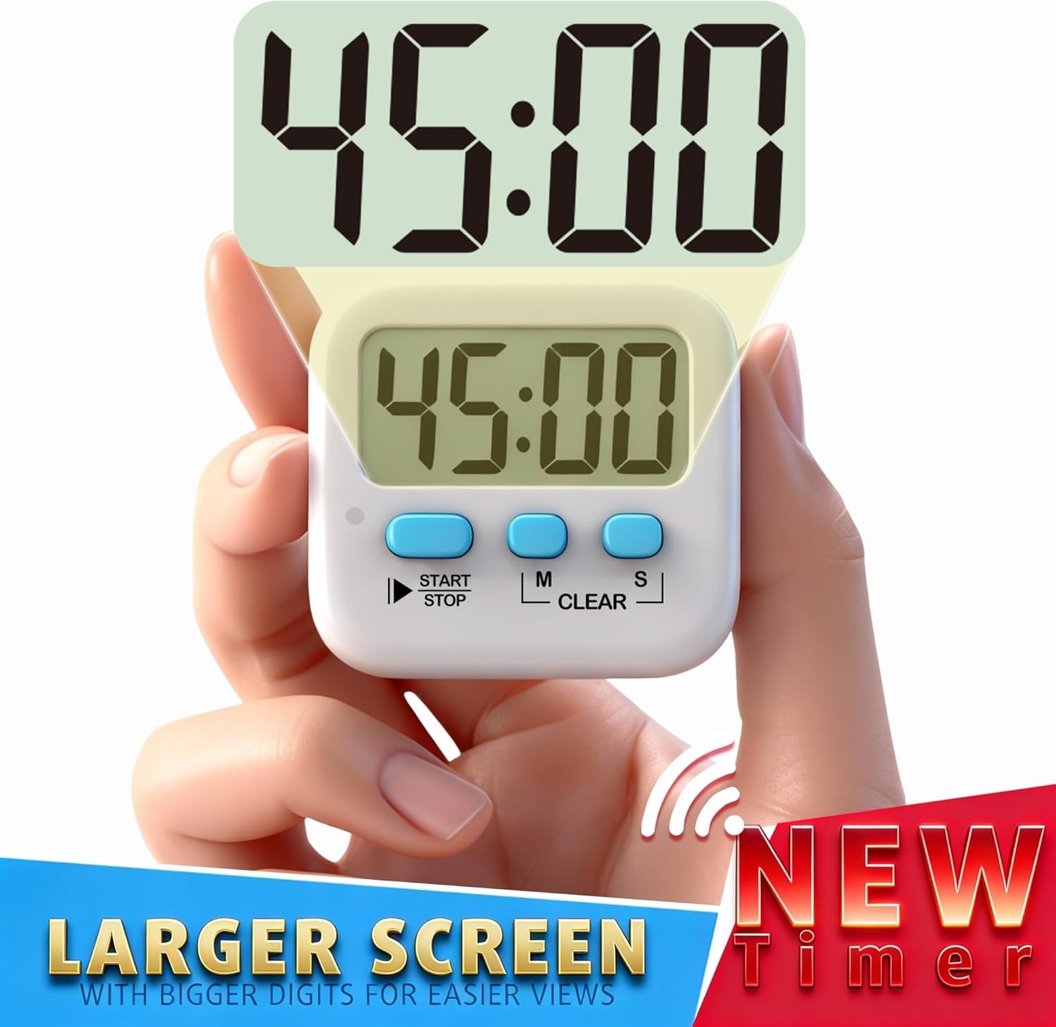 Large Display Digital Timer Set for Cooking, Study & Exercise - 2 Pack Included