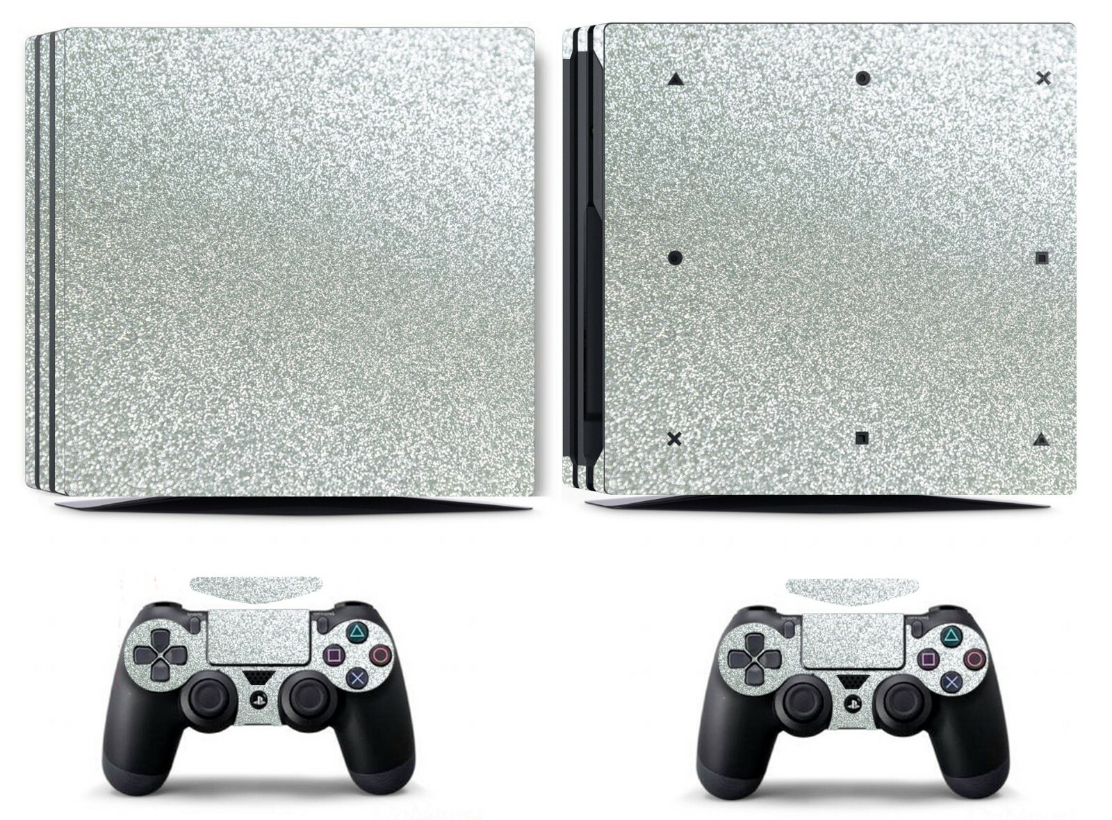 Shining Silver Bling Glitter Skin Sticker for Sony PS4 Pro PlayStation 4 Pro