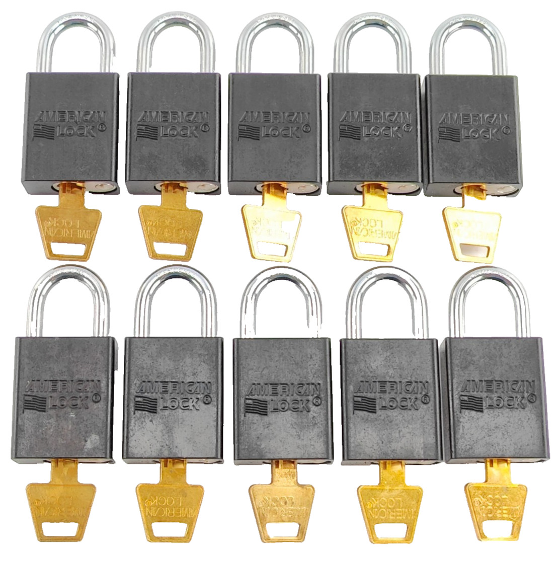 LOT OF 10 AMERICAN LOCK A1105BLK Anodized Aluminum Safety Padlock Lockout Tagout