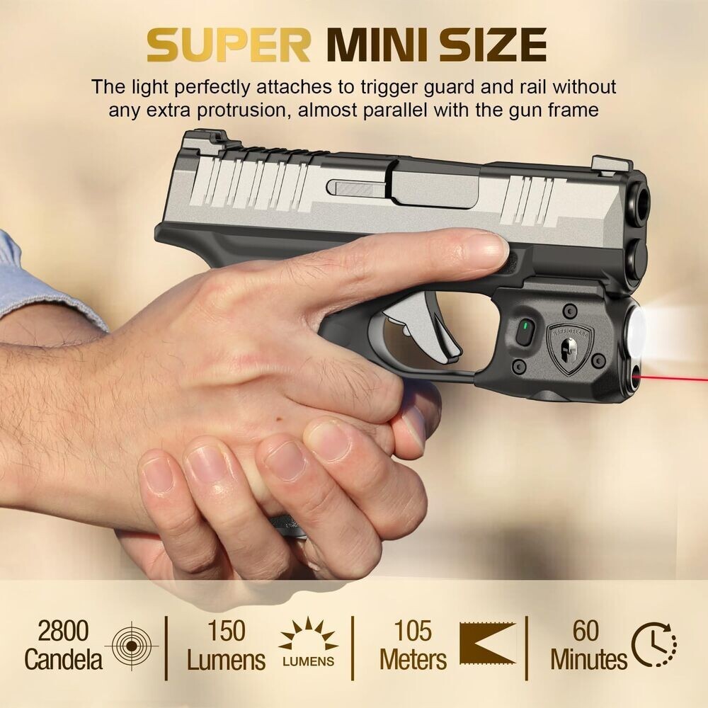 TSG Red Laser Sight-Weapon Light-Holster Combo Fits: Springfield Hellcat