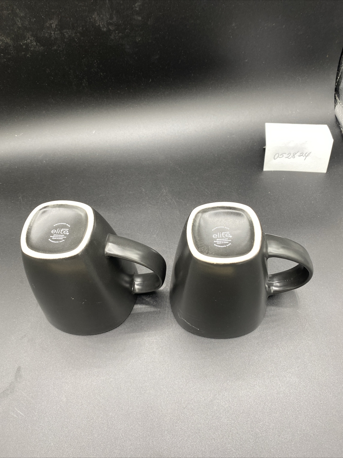 Gibson (TWO) ELITE Square COFFEE CUP/MUGS Red Inside Black Outside