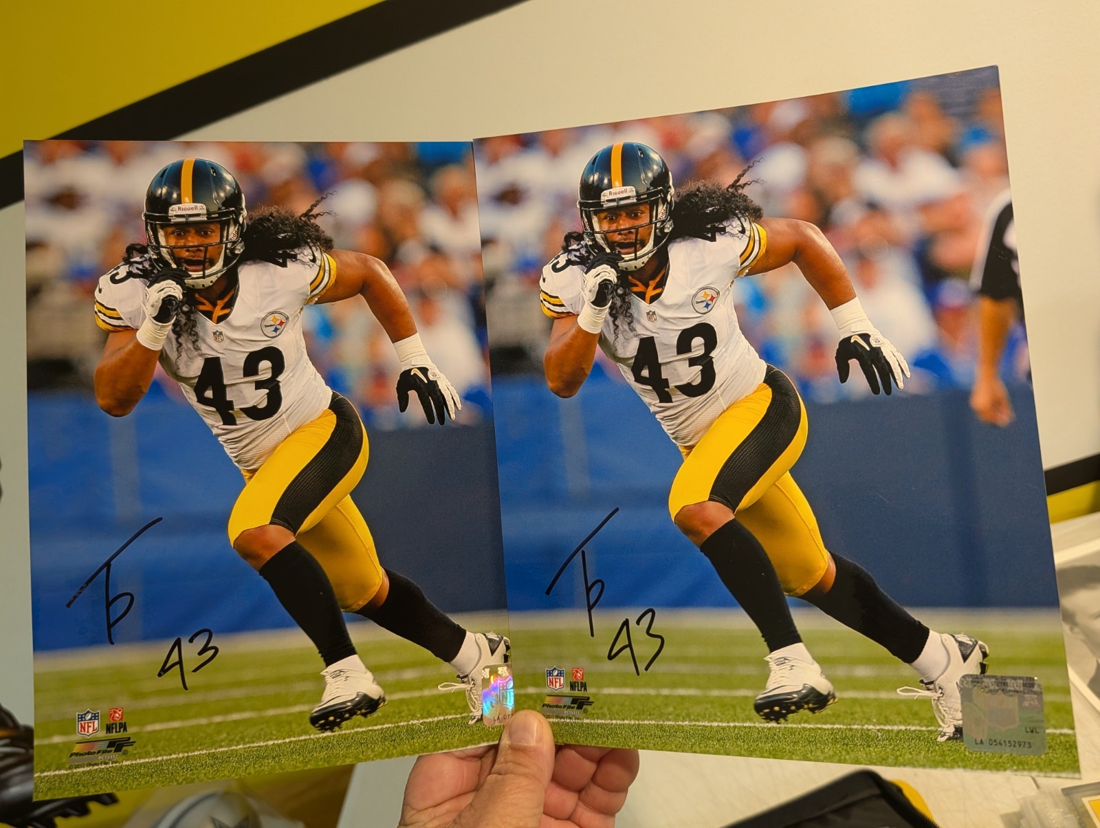 Pittsburgh Steelers autographed signed 8x10 photo  Troy Polamalu TP sig CHOICE