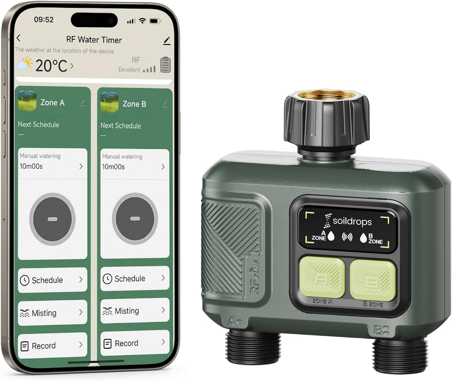 Wifi Water Timer, Hose Timer 984Ft Long Range RF with Gateway, App Control, 8-Mo