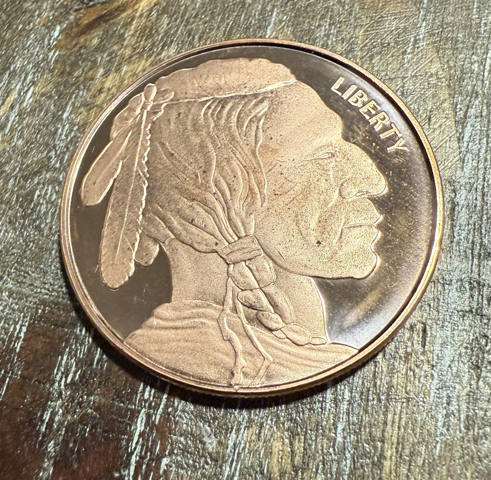 Buffalo Nickel 1 Oz .999 Copper Round Coin