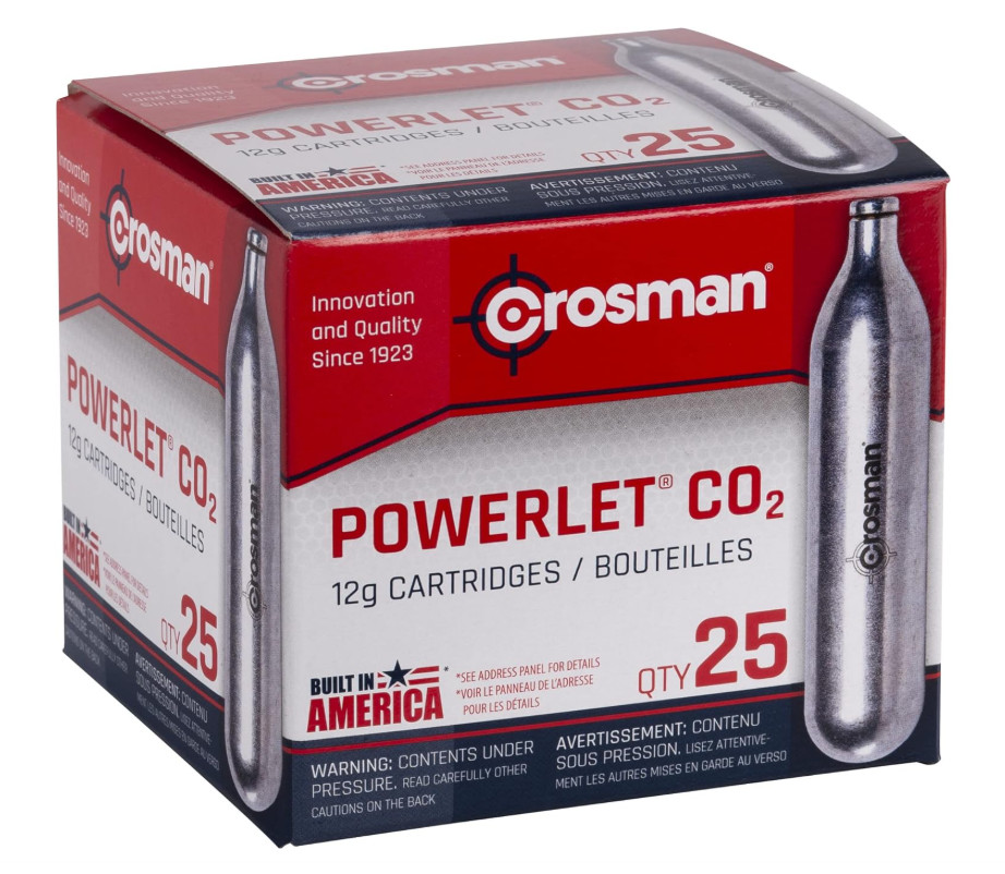 Crosman CO2 Cartridges 40 Cartridge Tank BB Pellet Airsoft Gun Gas12 Gram Bullet