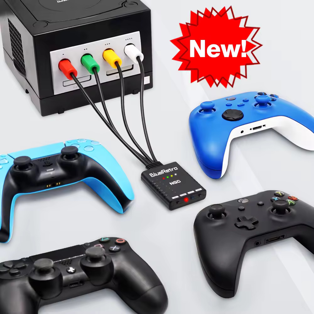 BlueRetro 4 Player Wireless Controller Adapter for GameCube New PS5/Xbox/Switch