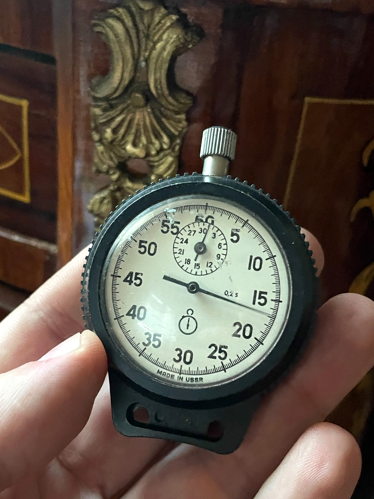 stopwatch Soviet sport mechanical AGAT USSR - working mechanism