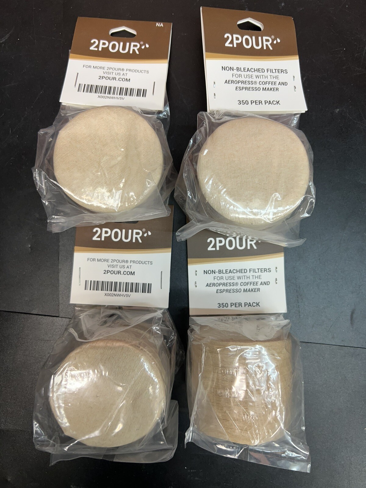 2POUR® Reusable Paper Filters (1400x) for AeroPress & AeroPress Go - Natural Veg