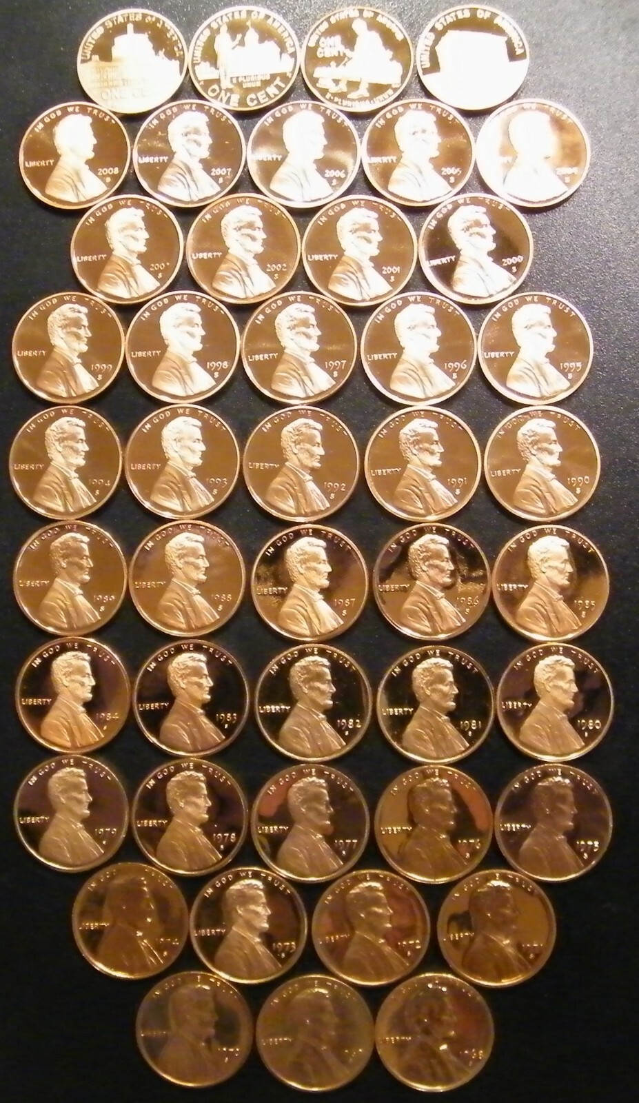1968~2024 S Lincoln Penny Choice ~ Gem Proof Run 60 Coin Decade Set US Mint Lot