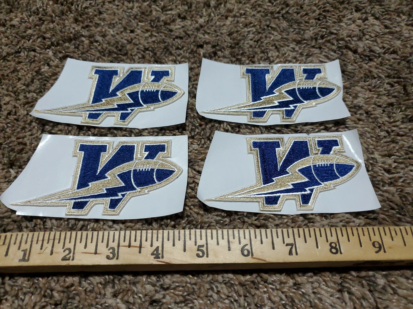Lot of 4 Winnepeg Blue Bombers CFL Authentic Jersey Game Patch Set 4.5" x 2.25"