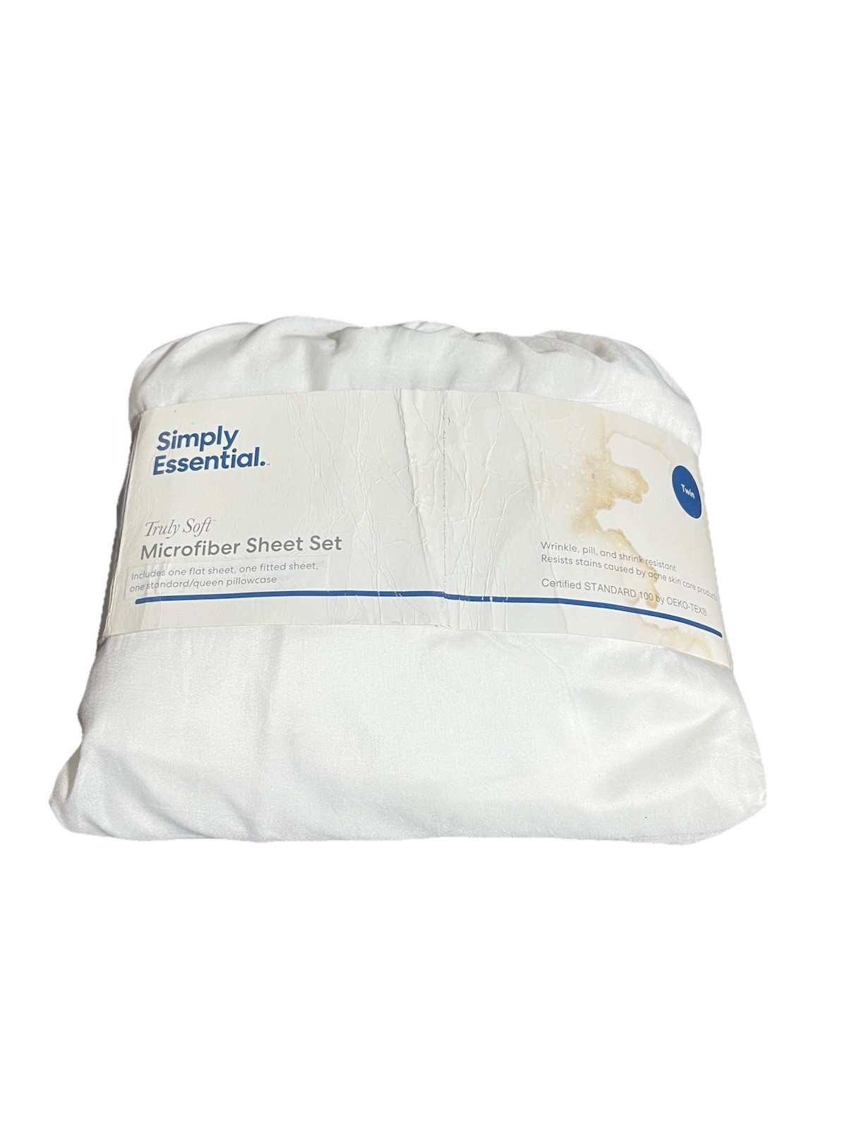 Simply Essential Truly Soft White, 3-Piece Microfiber Sheet Set/ Twin size