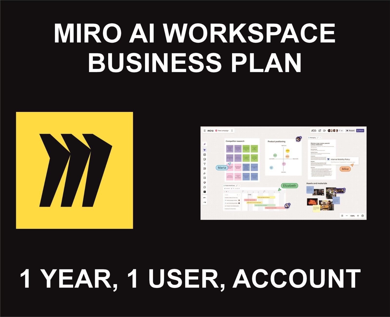 Miro Ai Workspace, 1 Year, Time Package, Account