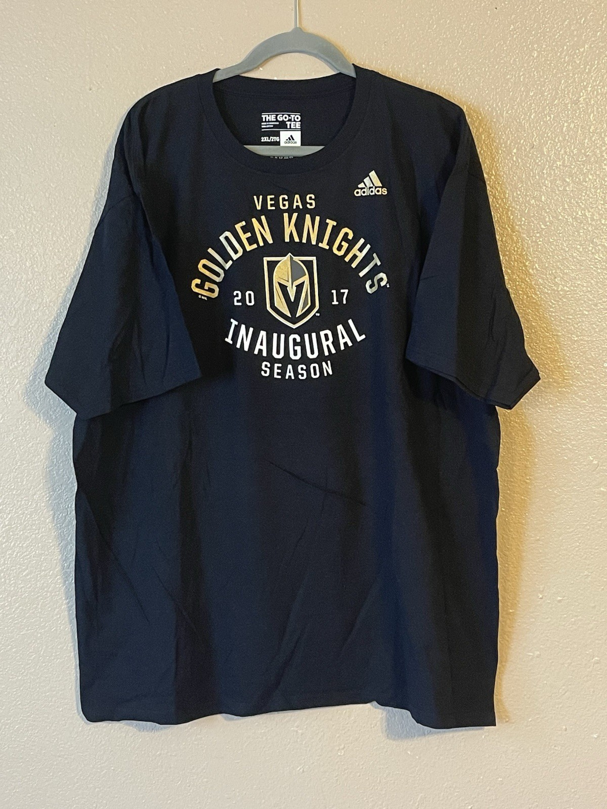 Men’s 2XL NWOT Vegas Golden Knights Adidas 2017 Inaugural Season Shirt Black