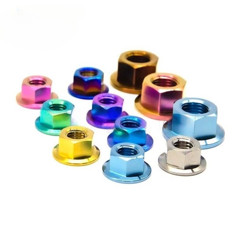 Titanium Nut M5 M6 M8 M10 M12 M14 M16 Flange Hex Nuts for Bike Motorcycle Car