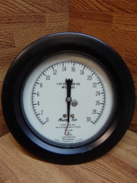4 1/2" 0-30 PSI Marsh Instrument Company Master Test Gauge 1/4 NPT LBM