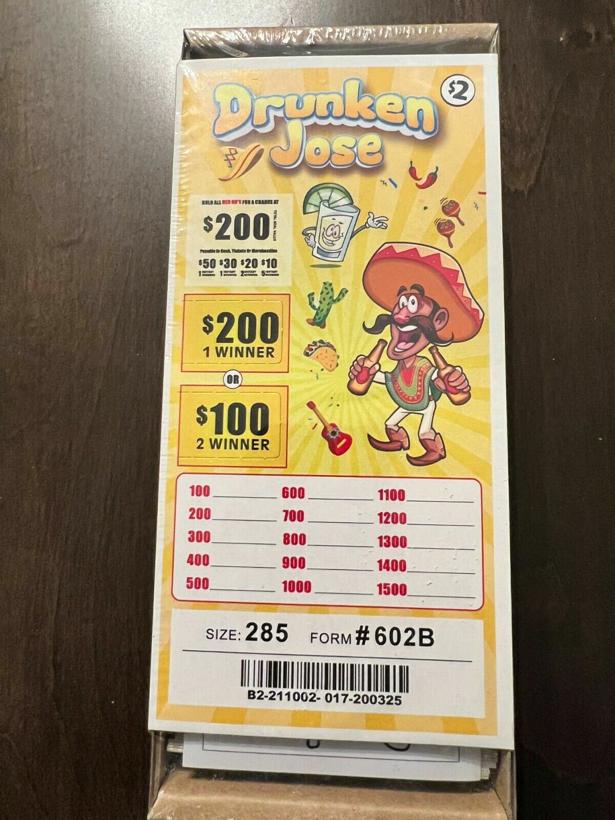 Drunken Jose Expired Collectible Lottery Tickets Permitted for Sale Local Law