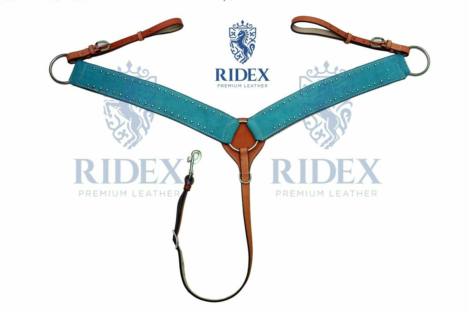 Premium Leather Headstall & Breast Plate Collar Set All Size Free Shipping.