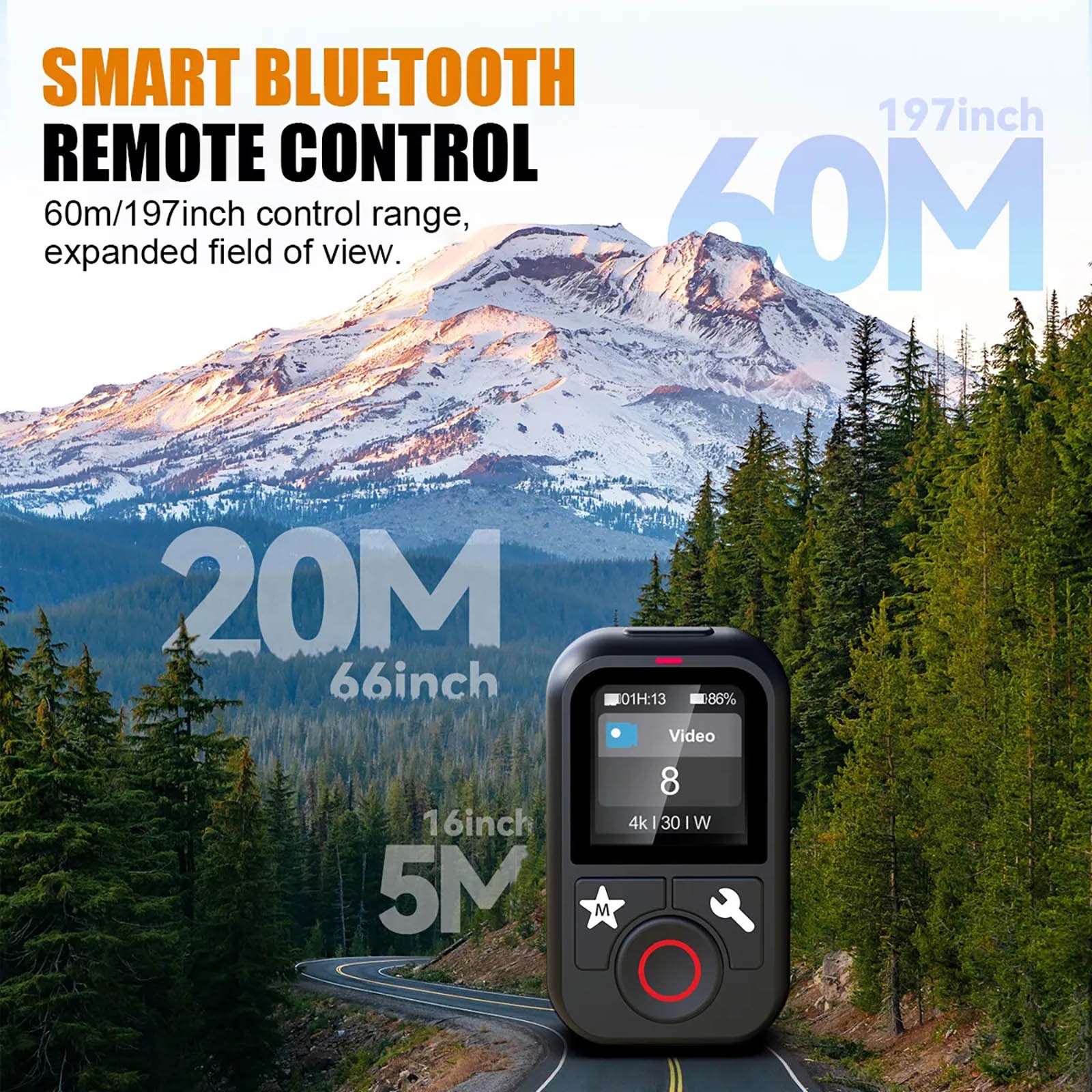 1PC GoPro Camera Bluetooth Remote Control For Hero 13/12/11/10/9/MAX 60M