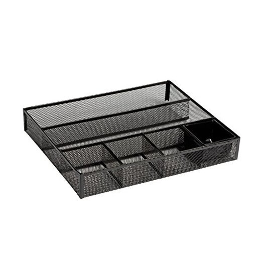 Deep Desk Drawer Organizer, Metal Mesh, Black (22131) 11.75 inches long by