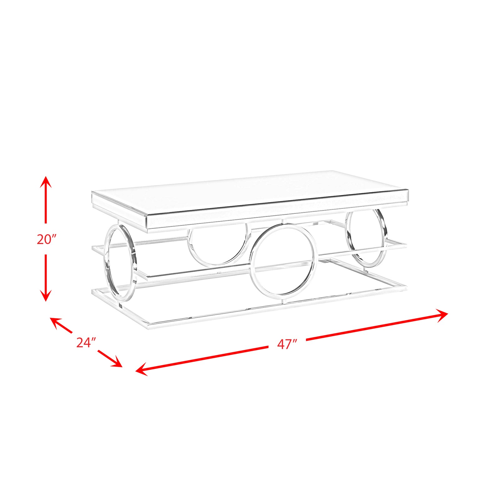 Picket House Furnishings Katie Rectangle Mirrored Coffee Table
