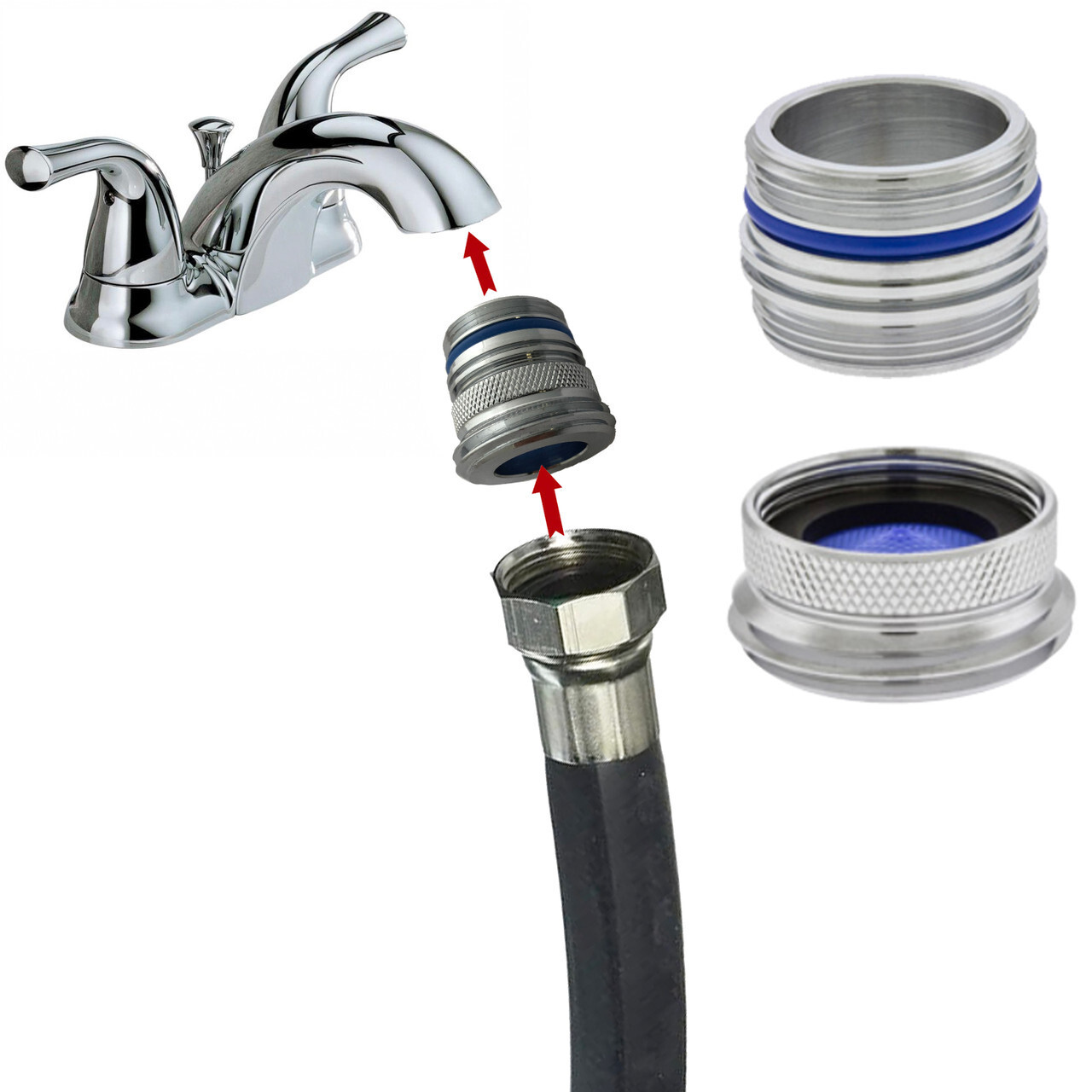 Cache to Hose Faucet Adapter - Convert Hidden Aerator to Take 3/4" Male Kitchen